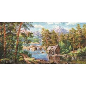 3-17 Landscape with a Watermill  53x26 cm