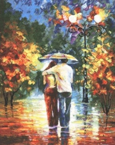 chm022 Romantikus séta - Afremov 38,5x30,7 cm