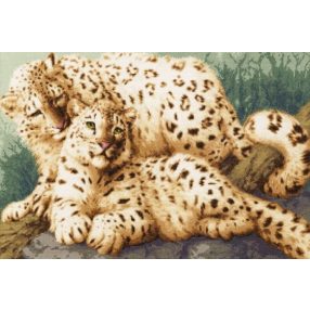 dzh026 Winter Leopard 34x52 cm