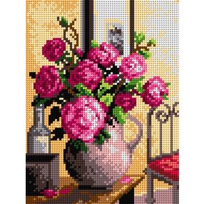 2121F Egy csokor rózsa 18x24cm