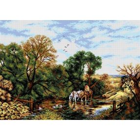 2127R Lovak a patak partján 50x70cm