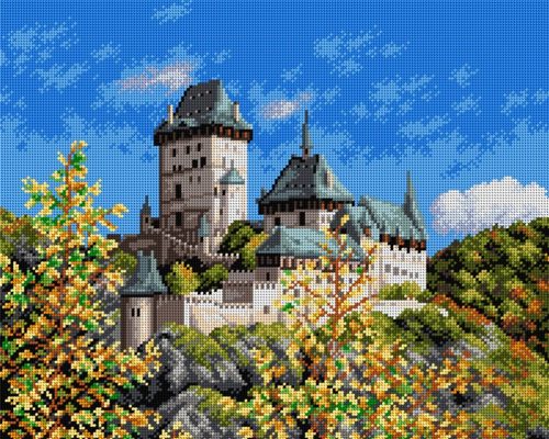 2215M Kastély a hegyen - Karlstejn 40x50cm