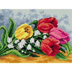 2239F Tulipánok és gyöngyvirág 18x24cm
