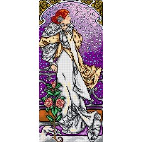 2371J Alfons Mucha-The Lady of the Camellias 25x51cm