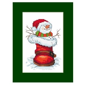 ZU10145 Card with a snowman 15x21 cm