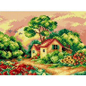 2396F Nyár a kis háznál 18x24cm