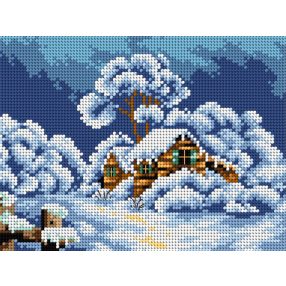 2397F Tél a kis háznál 18x24cm