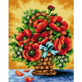 2413H Egy kosár pipacs 24x30cm