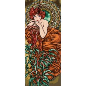 2429Q Alfons Mucha - Emerald 30x70cm