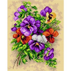 2458H Egy csokor árvácska 24x30cm