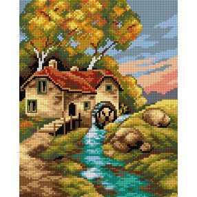 2516H Őszi táj malommal 24x30cm