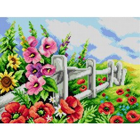 2583J Virágok a korlát mellett 30x40cm