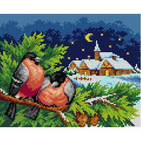 2642H Téli táj pirókokkal 24x30cm