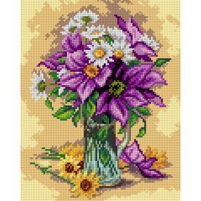   2676H Raoul Maucherat L.-Lila klematisz és százszorszép 24x30cm