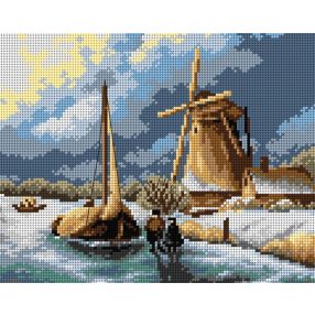 2692H Jan Jacob Spohler-Téli táj (részlet) 24x30cm