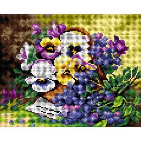 2706H Egy kosár árvácska 24x30cm