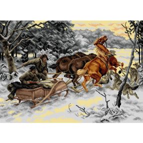 2804R Alfred Wierusz-Kowalski-Farkas támadás 50x70cm