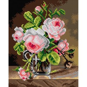   2811H Cornelius van Spaendonck-Rózsák üveg vázában 24x30cm