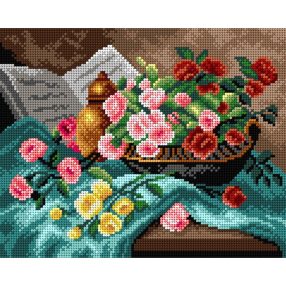 2837H Cauchois Eugene Henri-Csedélet rózsákkal 24x30cm