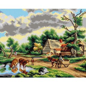 2859M Henry Milbourne - Vidéki táj (részlet) 40x50cm
