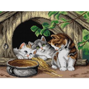 2884J Julius Adam - Három kiscica 30x40cm