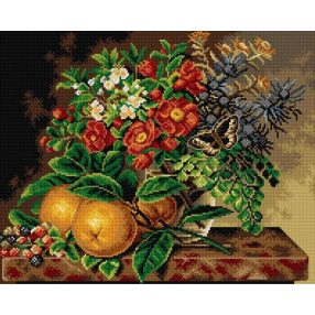 2905M Johan Laurenz J.-Virágok üveg vázában 40x50cm