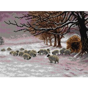 2906J Joseph Farquharsan-Bárányok hóviharban 30x40cm