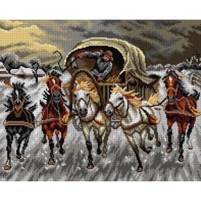 2921M Adolf C. B.-Orosz karaván a hóban (részlet)40x50 cm