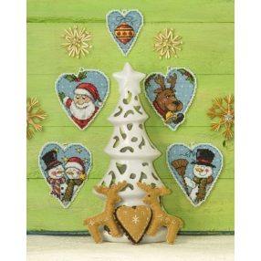 SA7629 Karácsony - üdvözlőlap 9x10 cm 5 db-os készlet