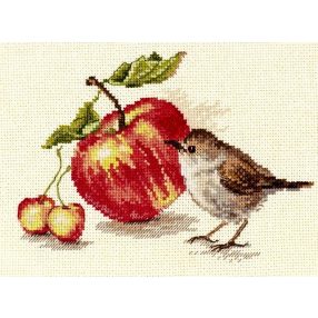 5-22 Bird and an Apple 17x11 cm
