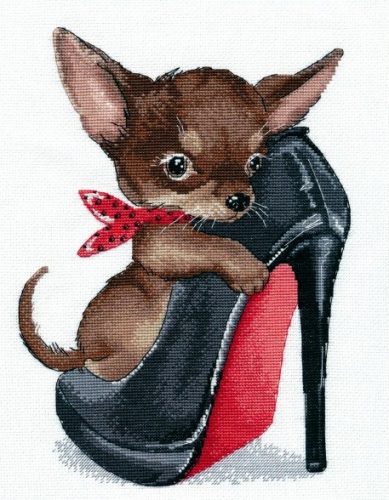 S1117 Kiskutya a Louboutineon 24x18 cm