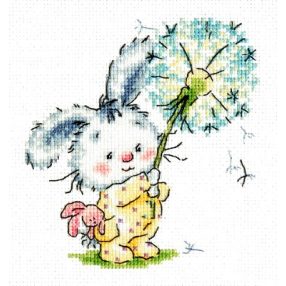 ci-019-006 Bunny and dandelion 12x13 cm