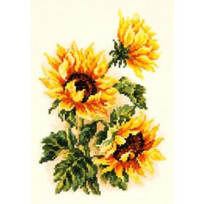 ci-040-078 Three sunflowers 15x22 cm