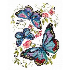 ci-042-003 Blue butterflies 15x18 cm