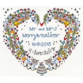 XWS10 Wedding Heart 34x30 cm