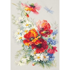ci-100-061 Poppies and daisies 28x39 cm
