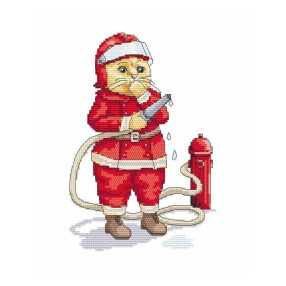 8782 Cat - fireman 25x31 cm