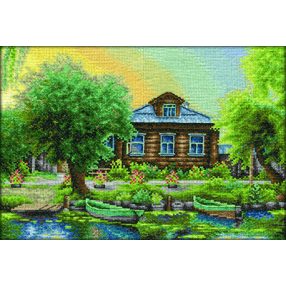 pan-0494 Russian Fishing Village 32,5x23,5 cm