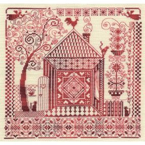 pso-0886 Redwork-Egészség és otthon  30x30 cm