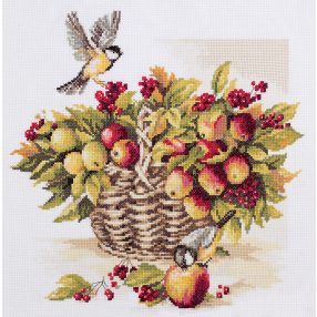 pan-1716 Bouquet of Apples and Great Tit 33,5x33 cm