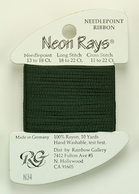 N034 Neon Rays Dark Green