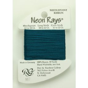 N067 Neon Rays Dark Teal