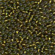 mh-02048 Glass Seed Beads Golden Olive