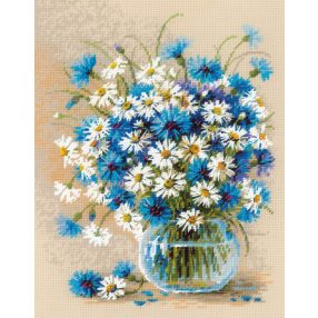 2249 Daisies and Cornflowers 24x30 cm