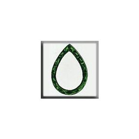 mh-12020 Glass Treasures Open Faceted Teardrop-Emerald