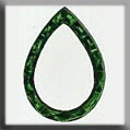 mh-12020 Glass Treasures Open Faceted Teardrop-Emerald