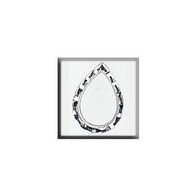 mh-12022 Glass Treasures Open Faceted Teardrop-Silver