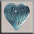 mh-12069 Glass Treasures Medium Fluted Heart-Aqua