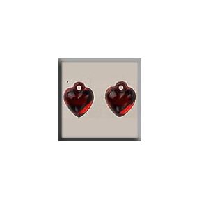 mh-12077 Glass Treasures Very Sml Domed Heart-Bright Red