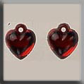 mh-12077 Glass Treasures Very Sml Domed Heart-Bright Red